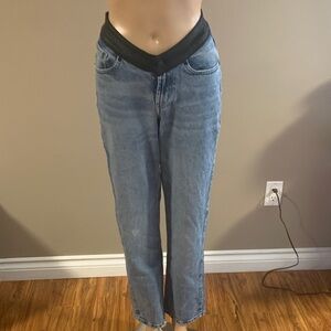 Social Tourist LA Women's Blue Jeans with Black Waistband, Size 24
